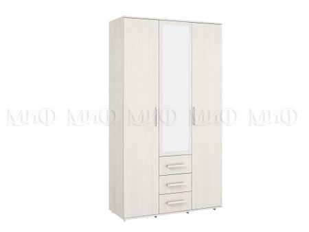 Шкаф 3-х Дверный Бостон Сандал Светлый (Ш-1200 мм x В-2120 мм x Г-470 мм)