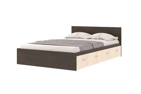 Кровать Рига с 4-мя Выдвижными Ящиками 1400/1600 х 2000 мм