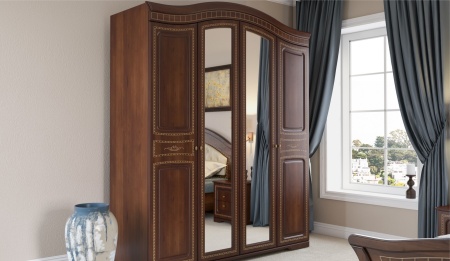 Спальный Гарнитур Диана Орех Экко/Патина Золото