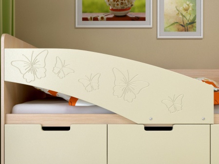 Детская Кровать "Ириска-8" МДФ Бабочки (Ш-850 x В-850 x Д-1630/1830 мм)/Разные Цвета