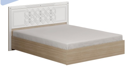 Кровать Амели Дуб Сонома Светлый/Белый Глянец (Д-1792 х В-1030 х Г-2042 мм)