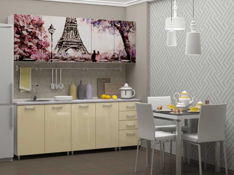 Кухонный Гарнитур Романтика МДФ/Фотопечать 1600 мм 