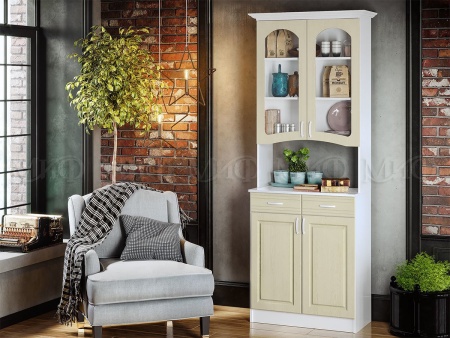 Буфет Кармен 2-х Створчатый МДФ (Ш-800 x Г-430 х В-2250 мм)/Разные Цвета