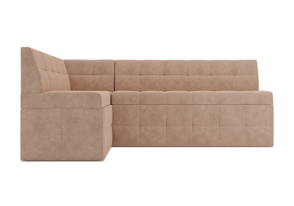 Кухонный угловой диван дельфин Атлантис велюр бежевый